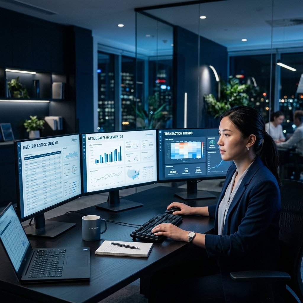 Retail operations analyst managing back-office for The Retailer HQ